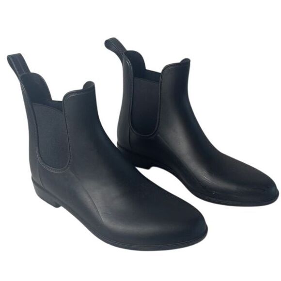 Capelli New York Rubber Rain Boots NWOT, women's size 11, black, stretch opening - Picture 1 of 11